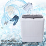 same code 05164613 Compact Twin Tub with Built-in Drain Pump XPB35-188S 14.3(7.7 6.6)lbs Semi-automatic Gray Cover Washing Machine - Image 7