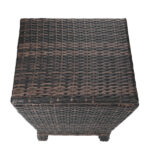 Outdoor PE Wicker Side Table with Storage, Small Patio Storage Bin Container for Hose Cushion Towel, Brown SAME AS 46755449 - Image 12