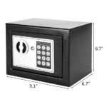 Mini Wall-in Style Electronic Code Metal Steel Box Safe Case 17EF Black - Image 40