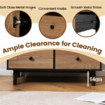Mid-Century Modern 4-Drawer Sideboard Buffet Cabinet with Storage - Black - Image 9