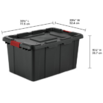 A set of 4 large industrial storage boxes, 27-gallon durable plastic storage boxes, equipped with lockable lids and integrated handles, in black(Shipment from Walmart) - Image 3