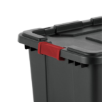 A set of 4 large industrial storage boxes, 27-gallon durable plastic storage boxes, equipped with lockable lids and integrated handles, in black(Shipment from Walmart) - Image 6