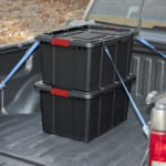 A set of 4 large industrial storage boxes, 27-gallon durable plastic storage boxes, equipped with lockable lids and integrated handles, in black(Shipment from Walmart) - Image 7