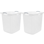 2.5 Bushel XL Plastic Laundry Basket, White, 2 Pack (Shipment from Walmart)