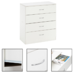 MDF Wood Simple 4-Drawer Dresser White - Image 10