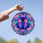 CIFbuy 3D Metal Blue Butterfly Wind Spinner: Yard and Garden Decoration, 25.4cm Kinetic Outdoor Spinner, Spinfinity Wind Sculpture, No Feather, Classic Style(TikTok/temu self-pickup orders) - Image 11