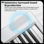 GPP-106 88 Key Folding Piano Semi-Weighted Standard Keyboards Digital Piano with MIDI Bluetooth, Handbag Headphone for Piano Lover White color - Image 5