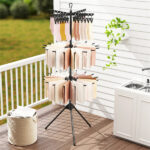 3-Tier Foldable Tripod Clothes Drying Rack with 24 Clips & 32 Rods, 70" Space Saving Laundry Dryer - Image 9