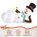9.8 FT Lighted Christmas Inflatable Decoration, Large Inflatable Lying Snowman, Funny Blow Up Yard Decorations with Built-in LED Lights for Holiday Party Front Yard Lawn Garden Decor - Image 10