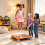 25.5 Inch Kids Mini Trampoline with Non-Slip EVA Jumping Surface, Rounded Edge PU Foam Foot Pads Compact Indoor Outdoor Balance Bounce Toy for Toddlers Ages 3+ Orange - Image 7