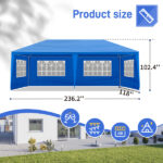 Same Code 46477147 10'x20' Outdoor Party Tent with 6 Removable Sidewalls, Waterproof Canopy Patio Wedding Gazebo, Blue - Image 13