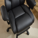 Office Chair with Foot Rest and Waist Lumber Support, Ergonomic Gaming Chair with Adjustable Height Headrest, High-Back Leather Reclining Chair for Home, Black - Image 10