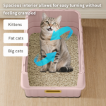 Simple drawer style pink cat litter box, humanized design, does not occupy household storage space - Image 4