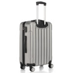 ABS Trolley Case 20in 24in 28in 3PCS Suitcase Set Striped Textured Suitcase Silver Gray - Image 6
