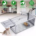 Stainless Steel Rodent Trap - High Sensitivity Pedal Auto-Locks Door, Humane Live Capture - Safe, Durable, Indoor/Outdoor Versatile Placement, Easy to Use