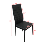 4pcs Elegant Assembled Stripping Texture High Backrest Dining Chairs Black Replace encoding 13028198-18410366 - Image 4