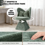 Vanity Chair with Butterfly Back,Swivel Accent Chair Dining Chairs,Makeup Stool for Bedroom Dressing Table,Suitable for Living Room,Dining Room,Study,Recreational Areas Green - Image 16