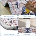 Boho Kitchen Rug Sets 3 Piece with Runner Non Slip Kitchen Rugs and Mats Washable Kitchen Mats for Floor Thick Kitchen Floor Mat Carpet Runner Rugs for Hallway Laundry Holiday Decor - Image 9