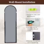 58"x19" Arched Full Length Mirror with Aluminum Alloy Frame Freestanding Floor Dressing Mirror, Black (Shipment from Walmart) - Image 2