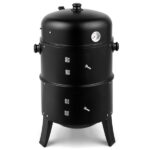 80*41*48cm Iron Spray Smoker Carbon Grill Black - Image 5