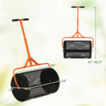 24" Lawn Topdressing Spreader with 0.75"×0.5" Mesh, Compost Spreader for Soil Sand Fertilizer Orange - Image 3