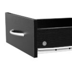 MDF With Triamine One Door One Drawer Three Compartments High Cabinet Bathroom Wall Cabinet Black - Image 11