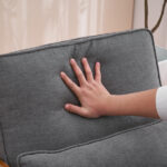 Same Code 33734058 Oak Armrest Oak Upholstered Single Lounge Chair Indoor Lounge Chair Dark Grey - Image 30