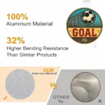 CIFbuy 1pc Retro Soccer Goal Aluminum Sign, "" Retro Soccer Goal Aluminum Sign, Goal Aluminum Sign, 2D Flat Round Metal Plate TikTok, Temu Self-pickup Logilaics - Image 5