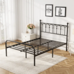 Full Metal Platform Bed Frame with Steel Slat Support, Underbed Storage, No Box Spring Needed, Easy Assembly(Shipment from Walmart)