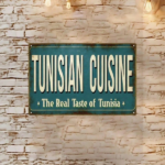 CIFbuy Retro Tunisian Cuisine Metal Sign, 2D Flat Taste Of Tunisia Wall Art, Turquoise & White Kitchen Bar Cafe Decor, 12x8 Inch Easy I TikTok, TikTok, rquoise & White Kitchen Bar Cafe Decor Self-pickup Logiopics - Image 5
