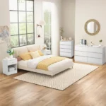6 Drawer Double Dresser for Bedroom, Wide Storage Cabinet for Living Room Home Entryway, White - Image 4