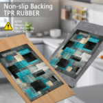 Three-piece kitchen rug set, non-slip and washable, abstract pattern kitchen hallway rug, soft and comfortable, suitable for sinks, floors, entrances, hallways and bathrooms. - Image 2