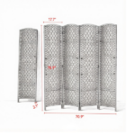 4 Panel Room Divider 70.9 Inch Tall Privacy Screen Portable Weave Partition Wall for Bedroom Coffee Space Separation - Image 3