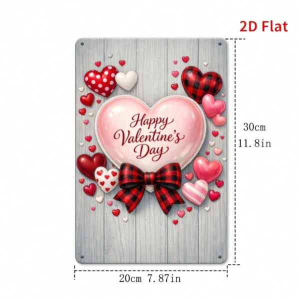 CIFbuy Vintage Heart Shaped Metal Wall Art, 2D Printed Waterproof Rustproof Plaque, Romantic Valentine's Day Ornament, Multipurpose Hom TikTok, TikTok, que, Romantic Valentine's Day Ornament Self-pickup Logiopics