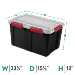 (4 pack)13.5 Gallon WaterProof Plastic Storage Bin with Lid, Gasket Seal and Durable Latches, Black(Shipment from Walmart) - Image 2
