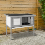 36" Single Deck Waterproof Wooden Chicken Coop Hen House Pet Animal Poultry Cage Rabbit Hutch Gray - Image 10