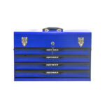 20-inch Steel Portable Tool Box With Drawers - Tool Storage Box Organizer With Metal Lock Closure Device - Powder-coated Tool Storage Cabinet (BLUE) - Image 2