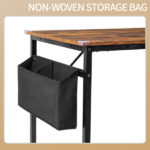 Rotten wood color SG016FD P2 particleboard + iron pipe 160cm cut-off computer desk with non-woven fabric storage - Image 5