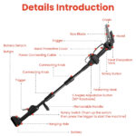 3-in-1 Cordless Electric Pole Saw & Mini Chainsaw & Grass Trimmer Kit with Adjustable Length 2Pcs 21V 1500mAh Batteries 4in/6in Chains Saw Rotatable Head, Safety Switch + Gloves/Goggle for Yard/Garden - Image 11