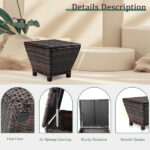 Outdoor PE Wicker Side Table with Storage, Small Patio Storage Bin Container for Hose Cushion Towel, Brown SAME AS 46755449 - Image 5