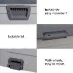 75gal 260L Outdoor Garden Plastic Storage Deck Box Chest Tools Cushions Toys Lockable Seat - Image 8