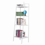 4 Tier Iron Bookshelf, Freestanding Bookcase Storage Shelf for Books and Decor, 23.62 x 13.78 x 57.87 in, Ivory White (Shipment from Walmart)