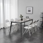 Same Code 71155989 6pcs Elegant Foldable Iron & PVC Chairs for Convention & Exhibition White - Image 24