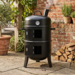 43 x 52 x 85 cm — Black Cylindrical Smoker with Chimney — Powder-Coated Iron - Image 10