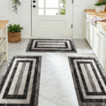 Three-piece kitchen rug set, non-slip and washable, abstract pattern kitchen hallway rug, soft and comfortable, suitable for sinks, floors, entrances, hallways and bathrooms. - Image 5
