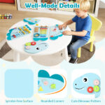 11-in-1 Dinosaur Activity Wall Busy Board Panels-- Wooden Sensory Toy-Blue - Image 9