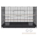 30" Bird Enclosure, Durable Metal Cage for Small Parrots, Budgies, Lovebirds, and Canaries, Includes Mobile Stand and Tray (Shipment from Walmart)
