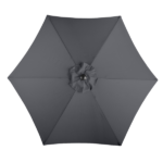 7.5FT Round Outdoor Patio Umbrella with Tilt Adjustment, Crank Lift System, 6 Iron Ribs & Iron Pole, Waterproof UV Protected Polyester Canopy, Gray - Image 7