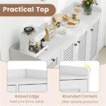 White Buffet Sideboard Cabinet, 3 Drawers & 3 Shutter Door Cabinets, Abundant Storage Space - Image 8