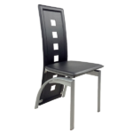 Same Code 02878244 5 Pieces Dining Table Set for 4, Kitchen Room Tempered Glass Dining Table, 4 Chairs, Black Table legs are silvery - Image 28